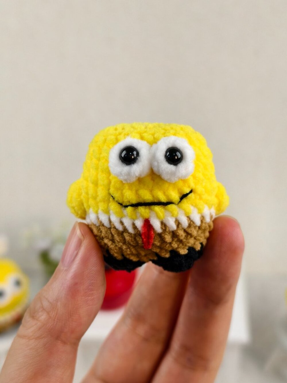 Handmade Amigurumi Crochet Small SpongeBob Plushie